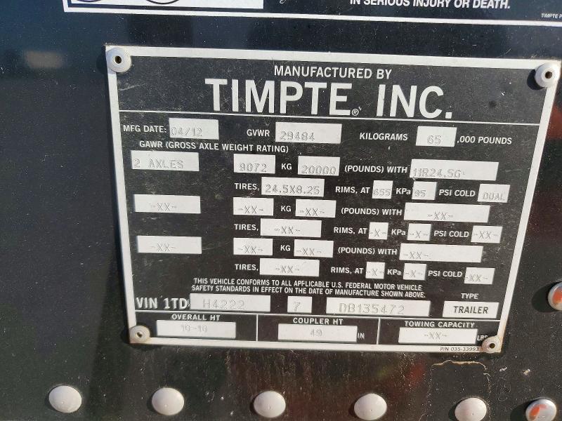 2013 Unknown 2013 Timpe Grain Trailer