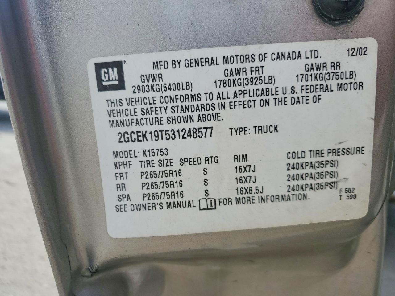 2003 Chevrolet Silverado K1500