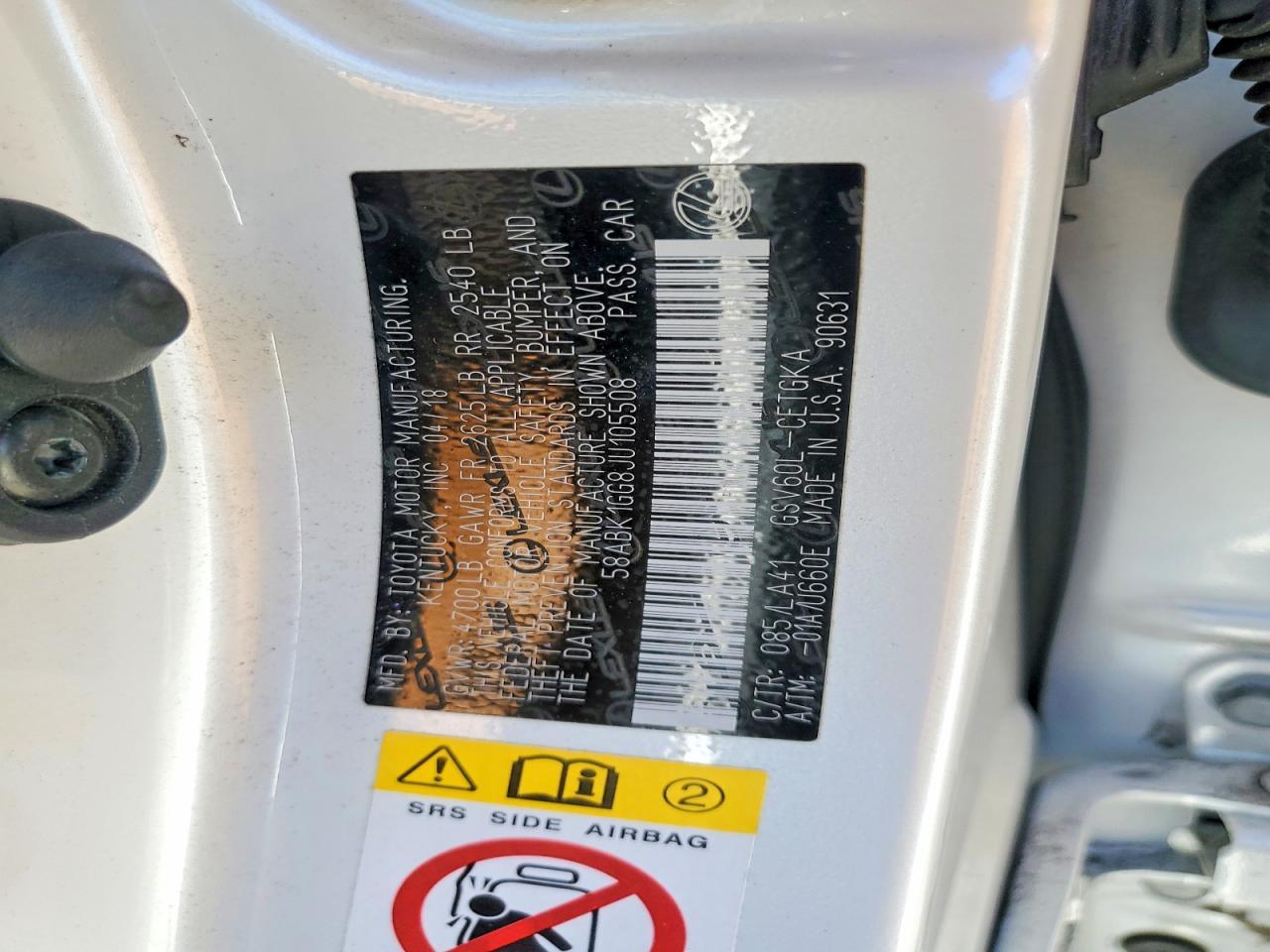 2018 Lexus Es 350 Base