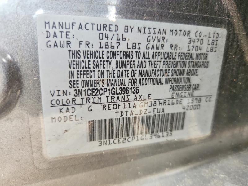 2016 Nissan Versa Note sv