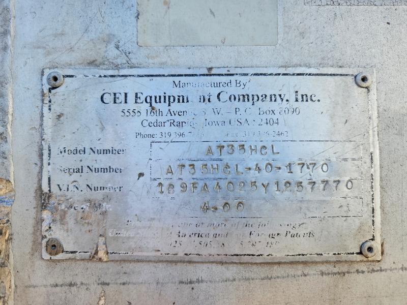 2000 Unknown 2000 CEI Fertilizer Delivery Trailer