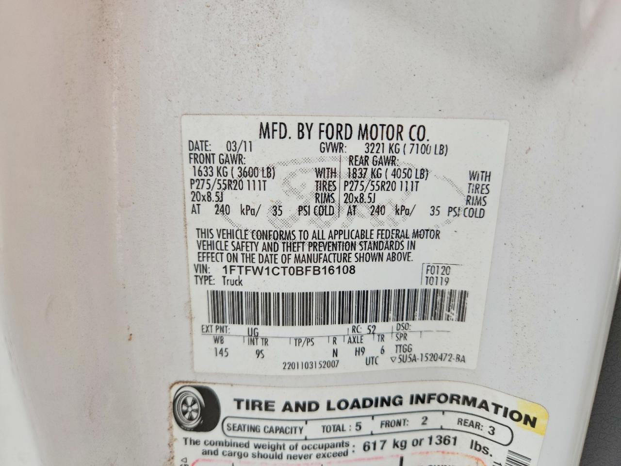 2011 Ford F150 Supercrew