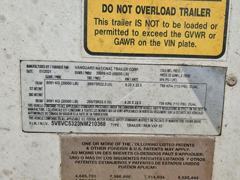 2022 Vanguard Trailer 2022 Vanguard National DRY Van Trailer