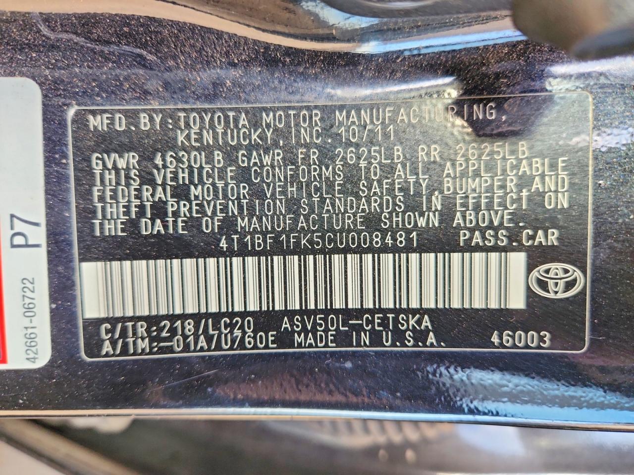 2012 Toyota Camry se