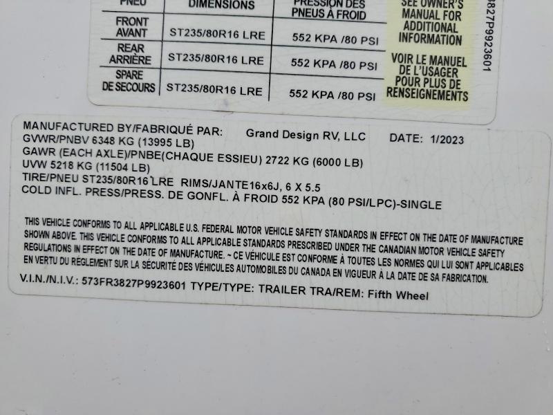 2023 Grand Design Oeth Grand DES