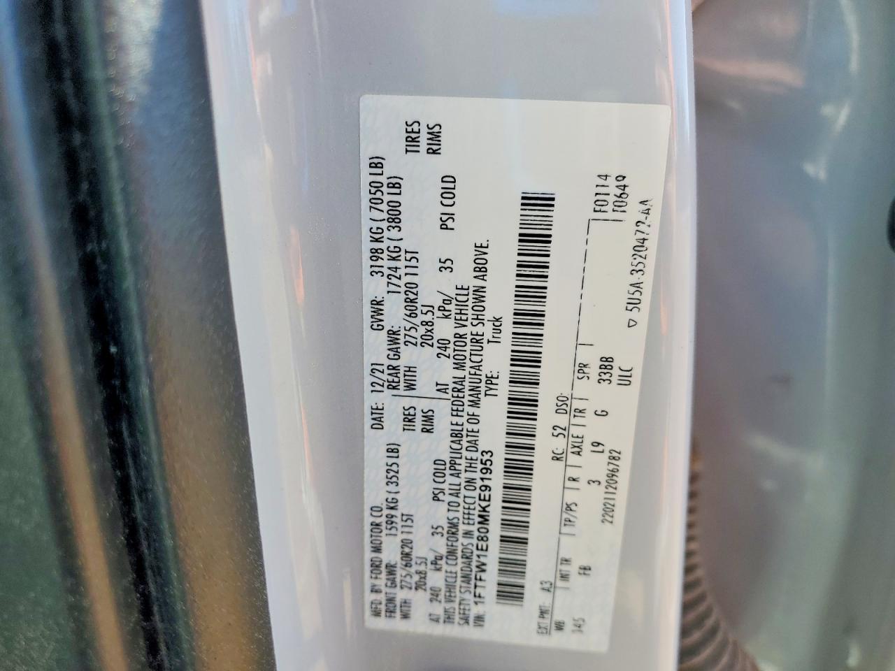 2021 Ford F150 Supercrew