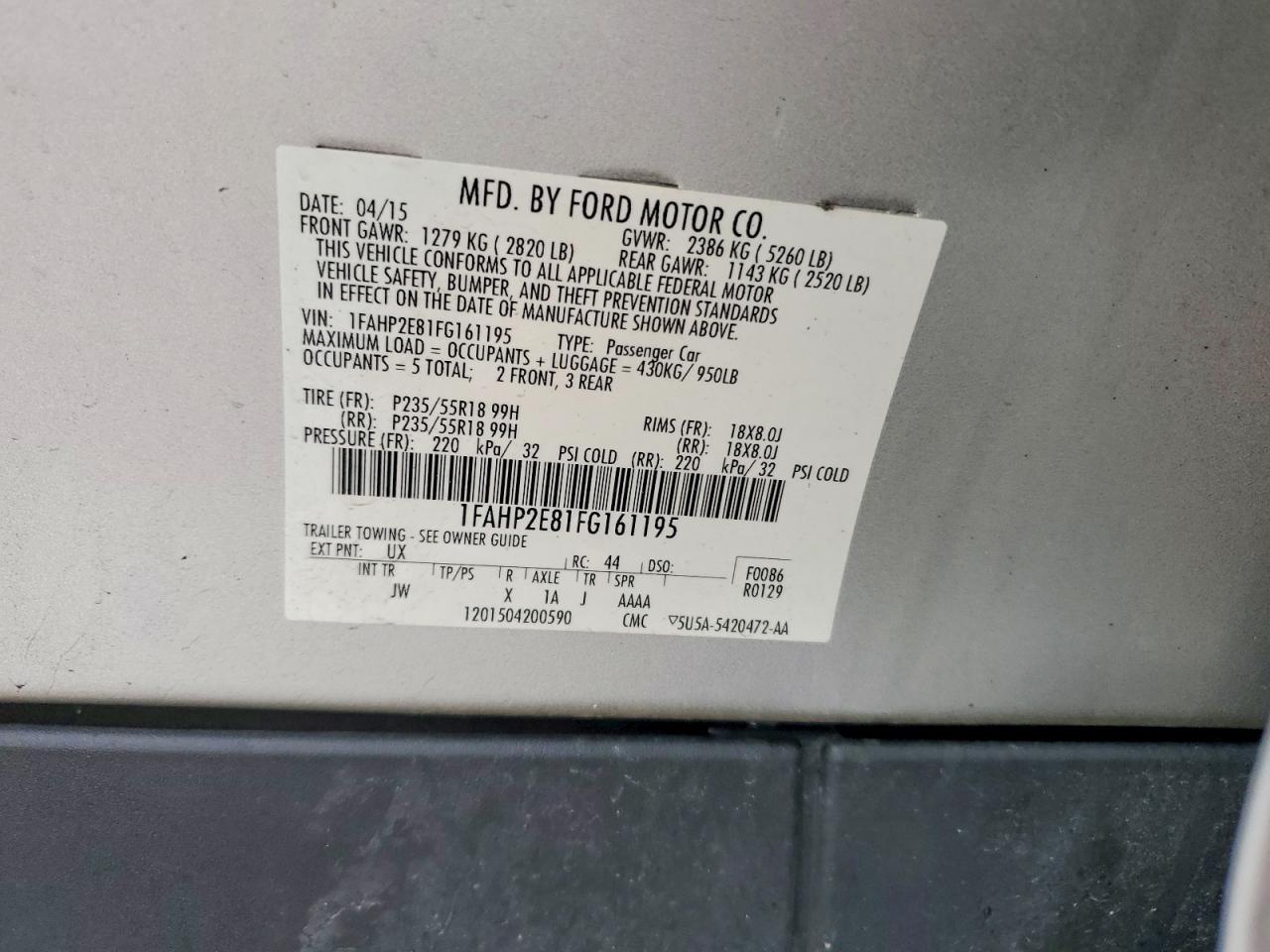 2015 Ford Taurus sel