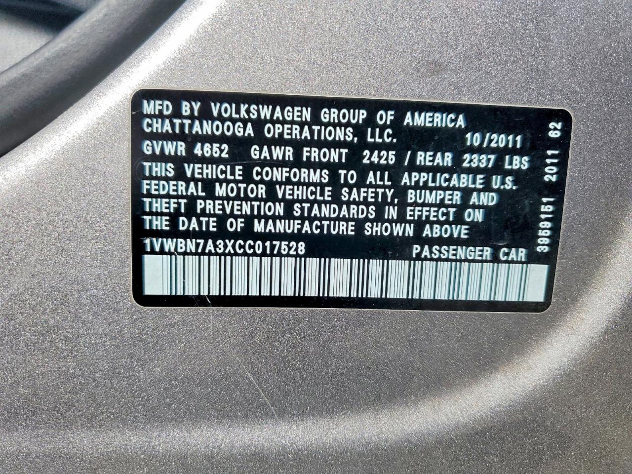 2012 Volkswagen Passat se