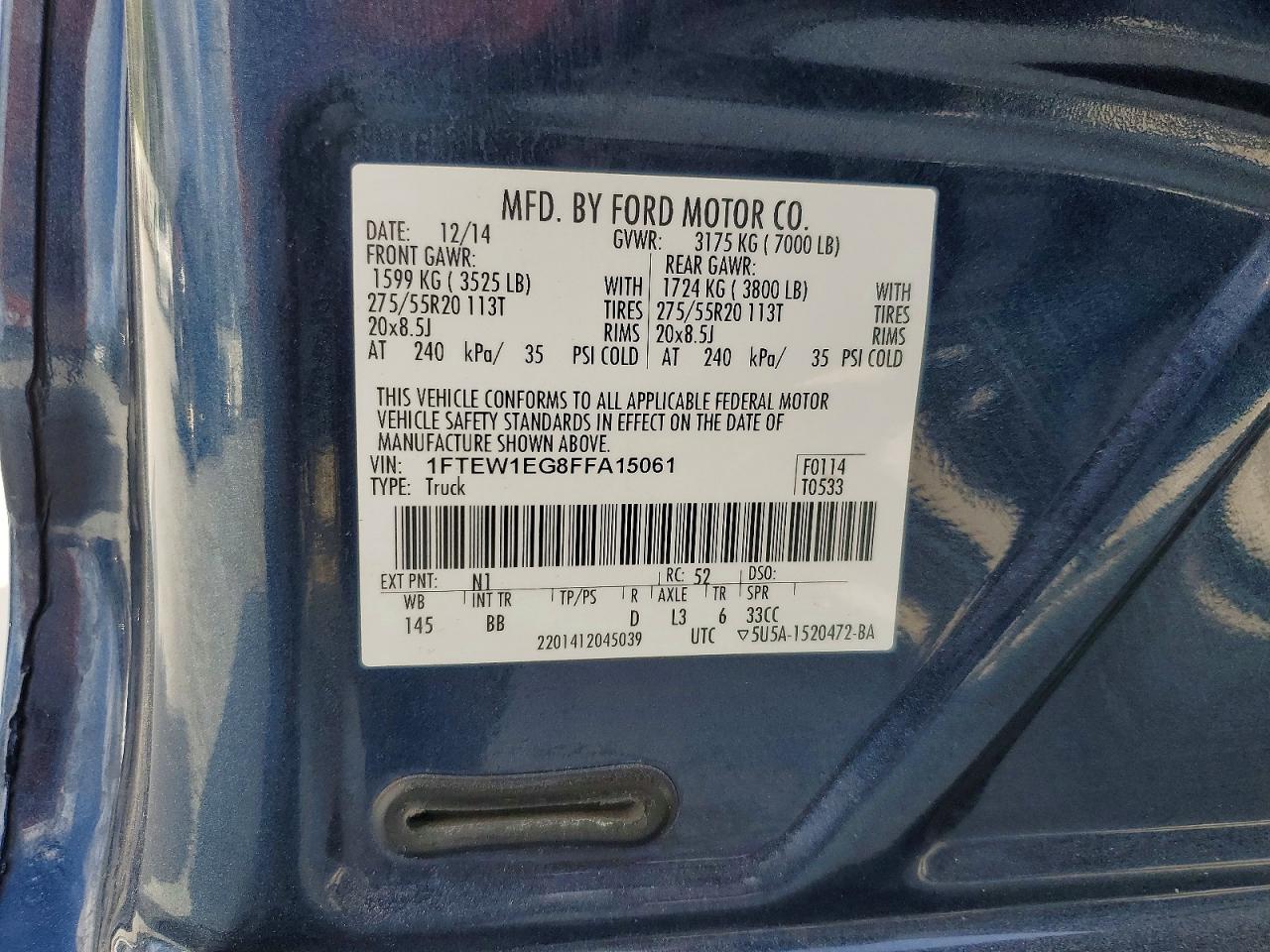 2015 Ford F150 Supercrew