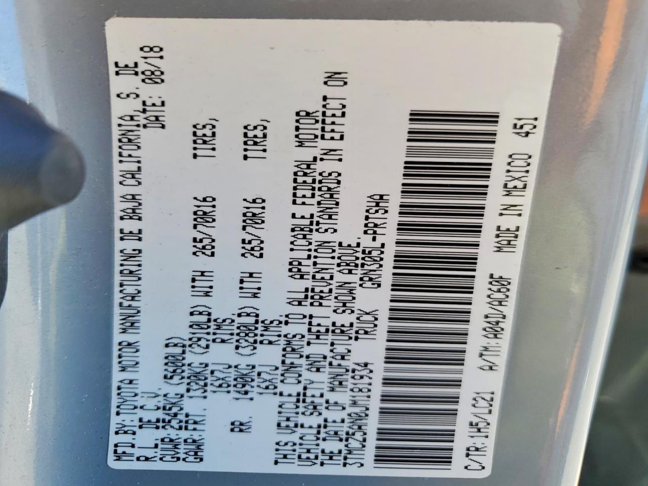 2018 Toyota Tacoma TRD OFF-Road