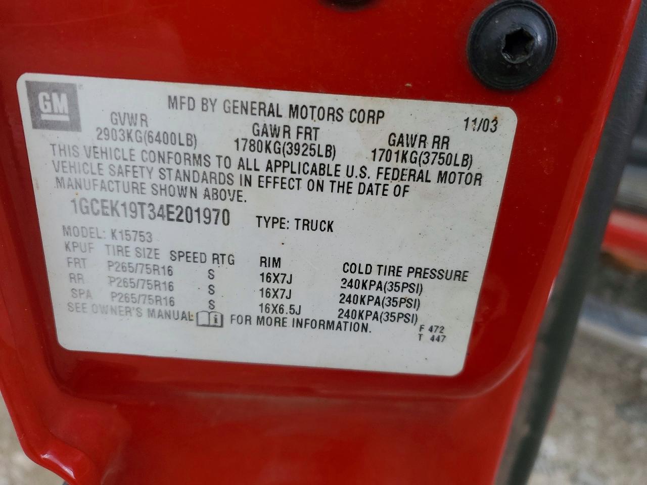 2004 Chevrolet Silverado K1500