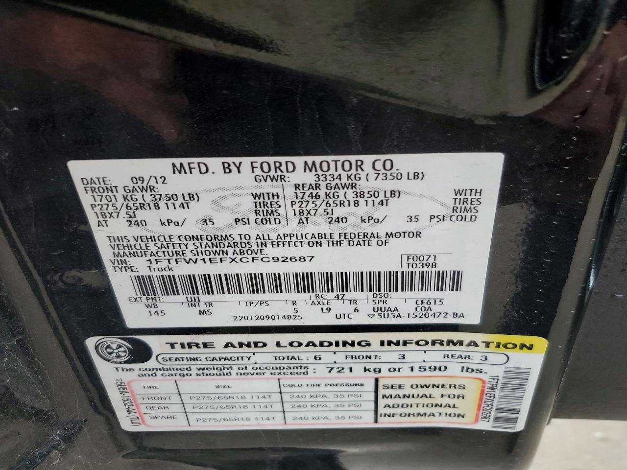 2012 Ford F150 Supercrew