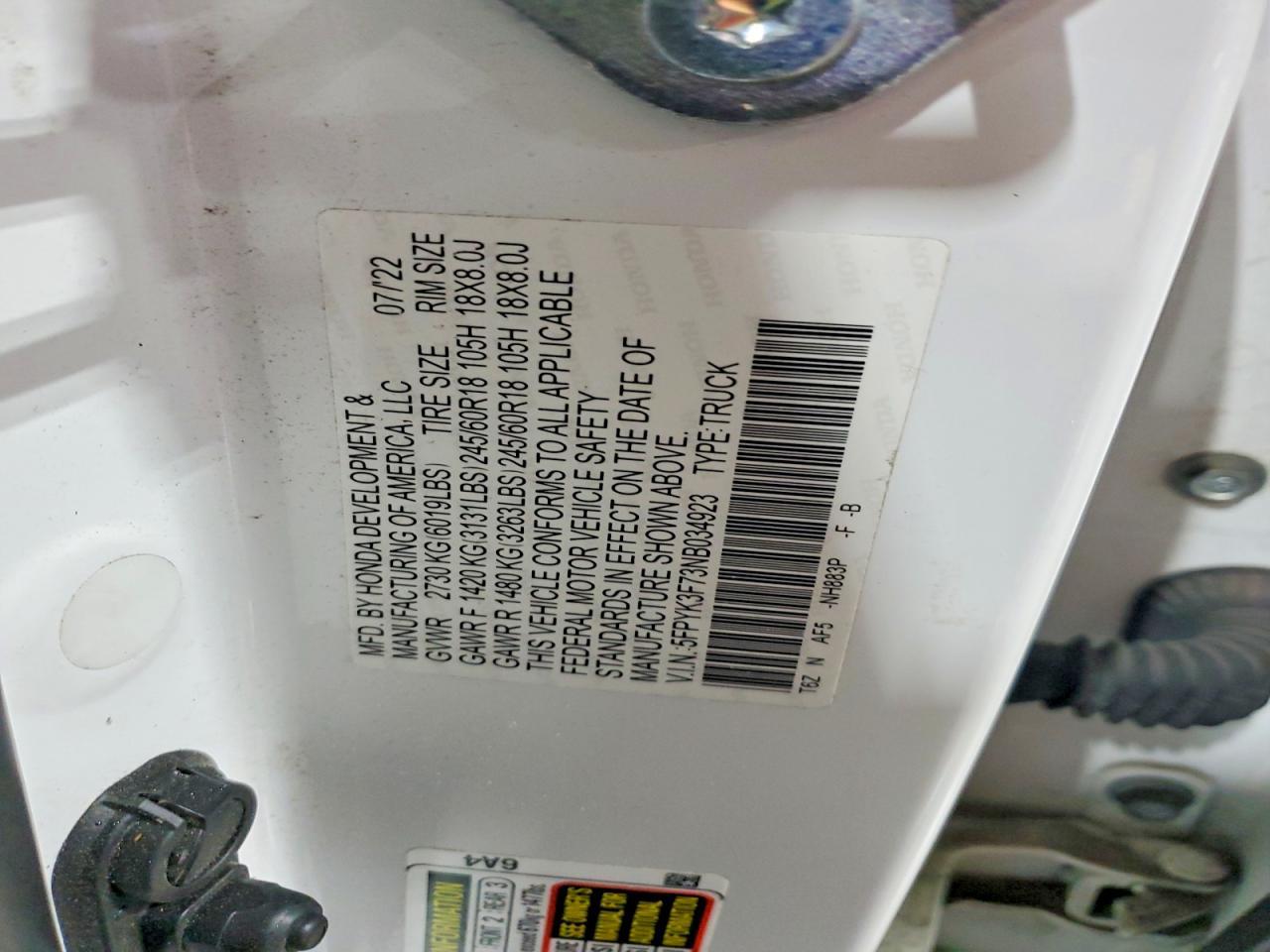 2022 Honda Ridgeline RTL