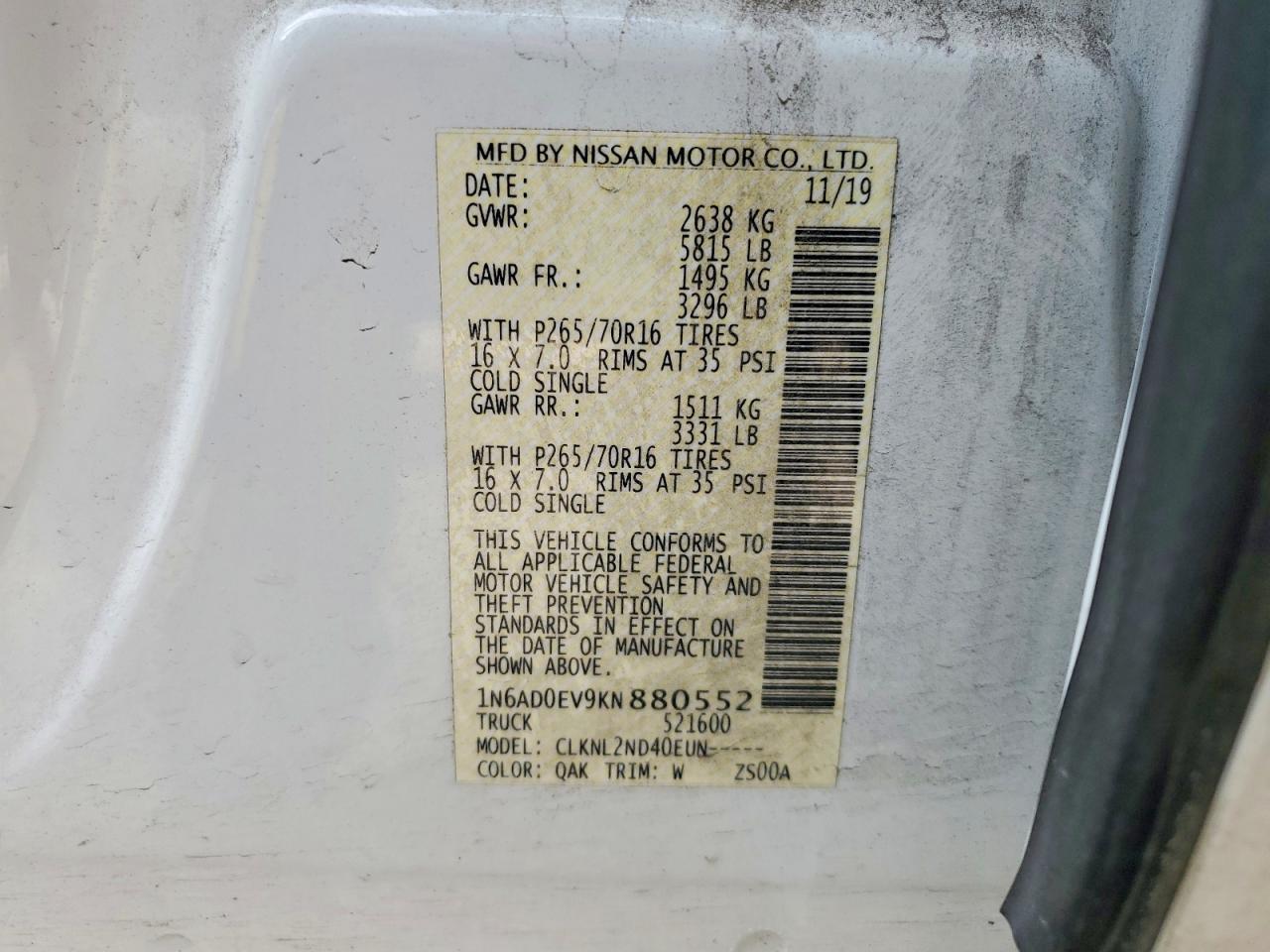 2019 Nissan Frontier SV