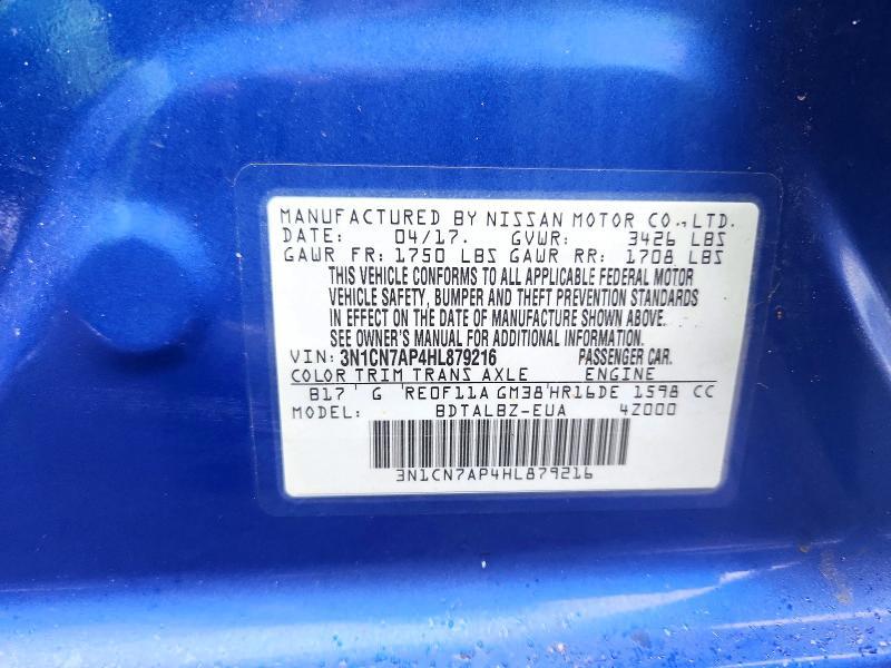 2017 Nissan Versa 1.6 sv