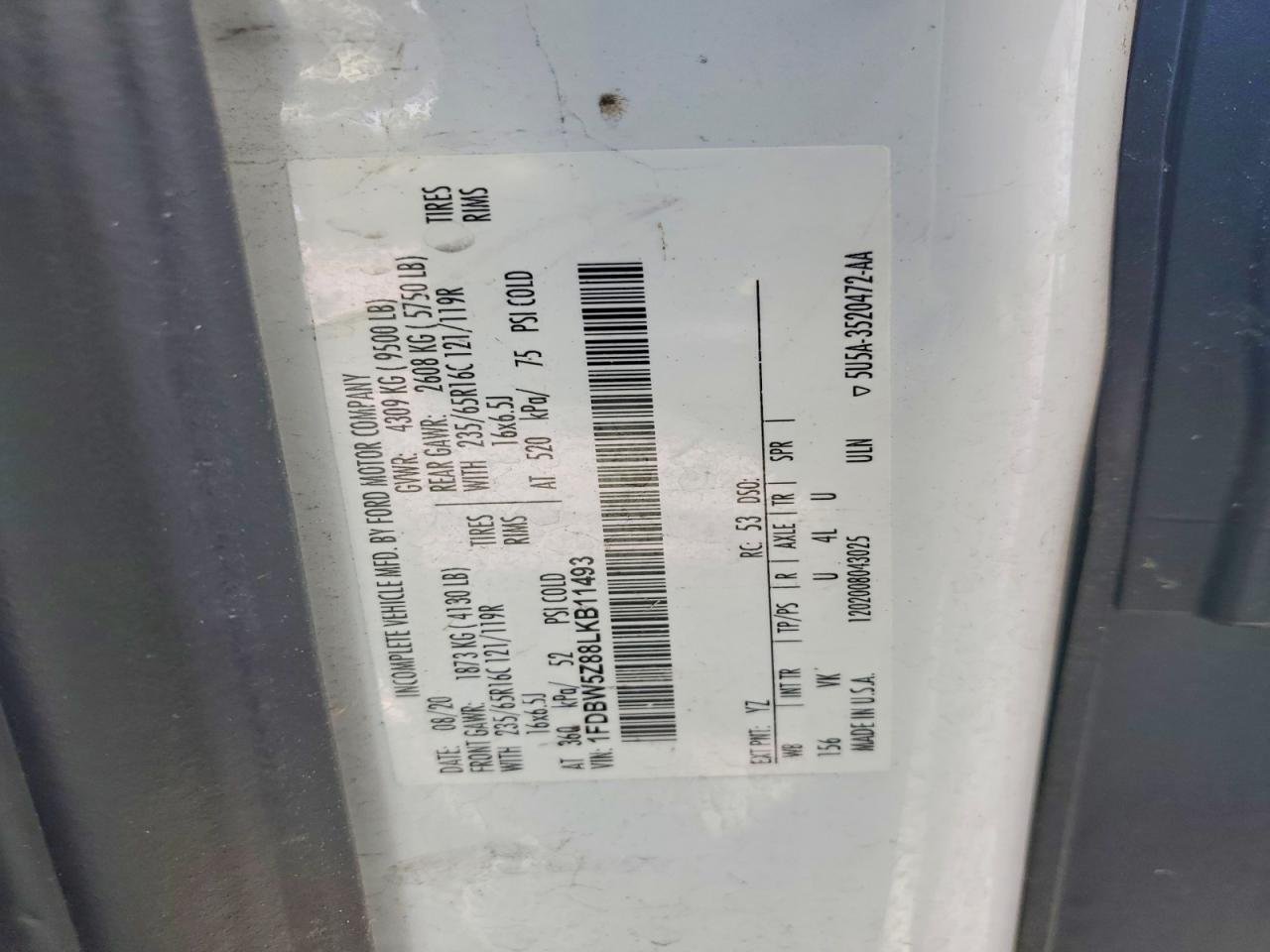 2020 Ford Transit Delivery Truck
