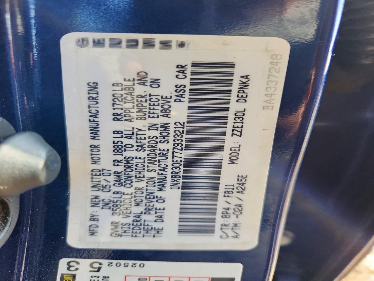 2007 Toyota Corolla le