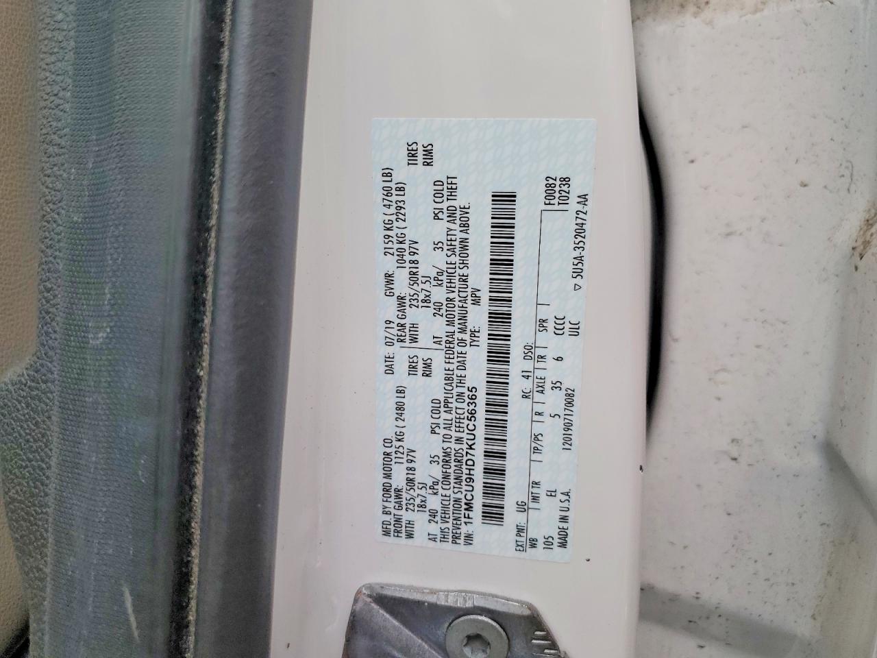 2019 Ford Escape sel