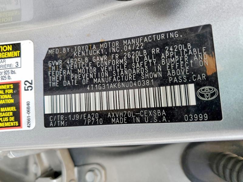 2022 Toyota Camry Hybrid se