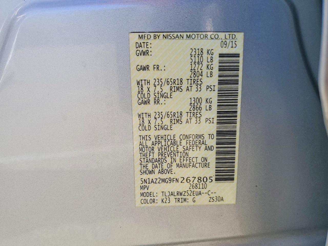 2015 Nissan Murano sl