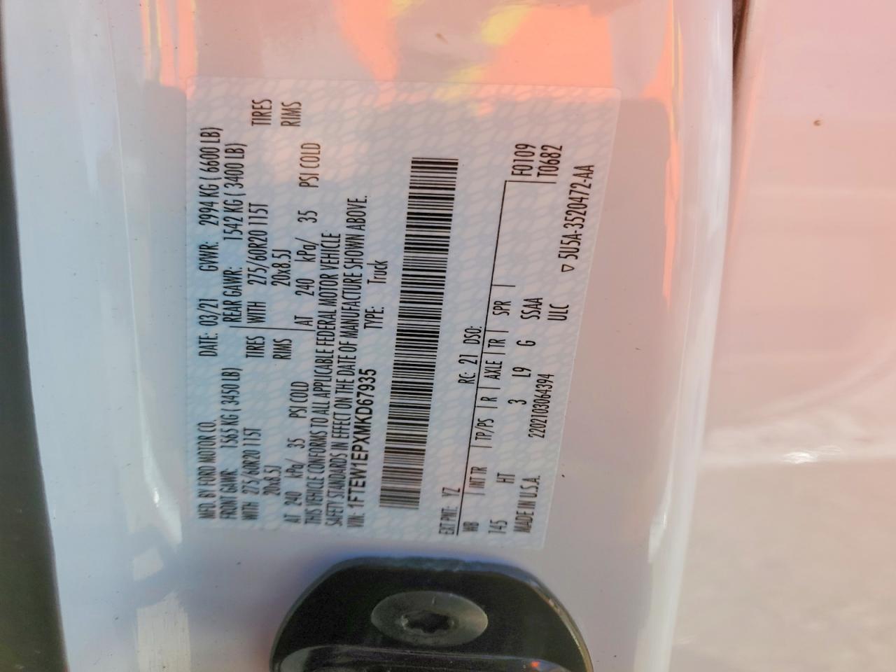 2021 Ford F150 Supercrew