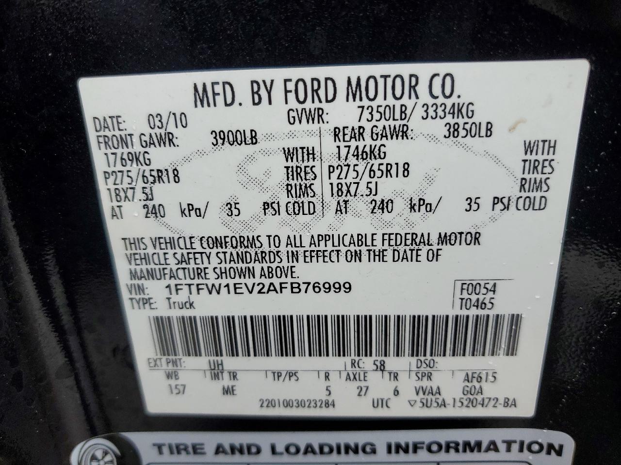 2010 Ford F150 Supercrew