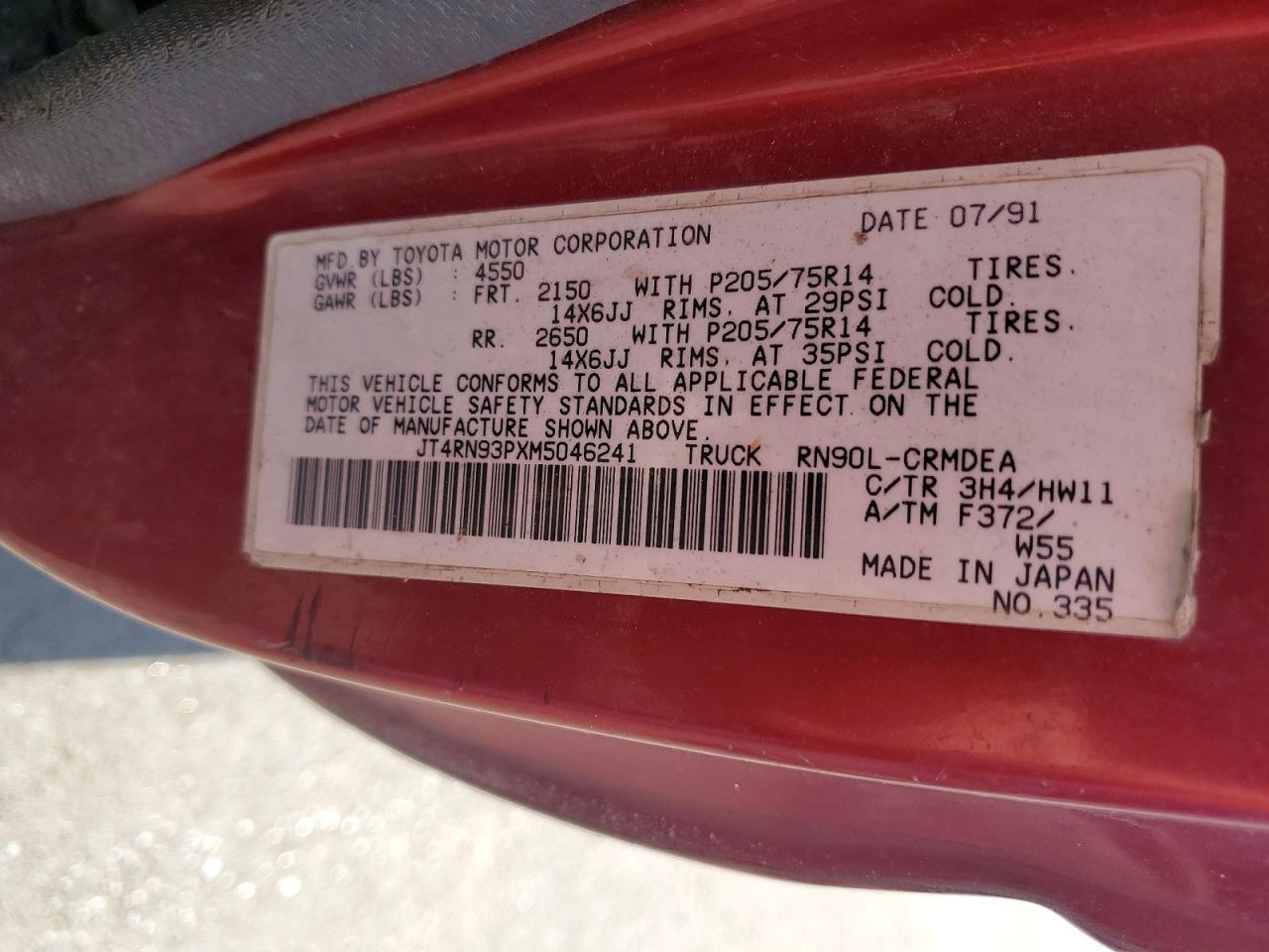 1991 Toyota Pickup Deluxe