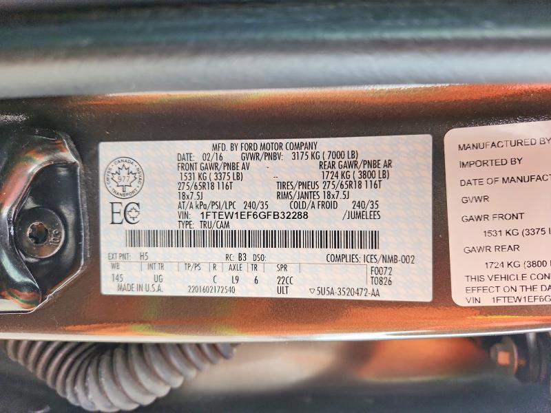 2016 Ford F150 Supercrew