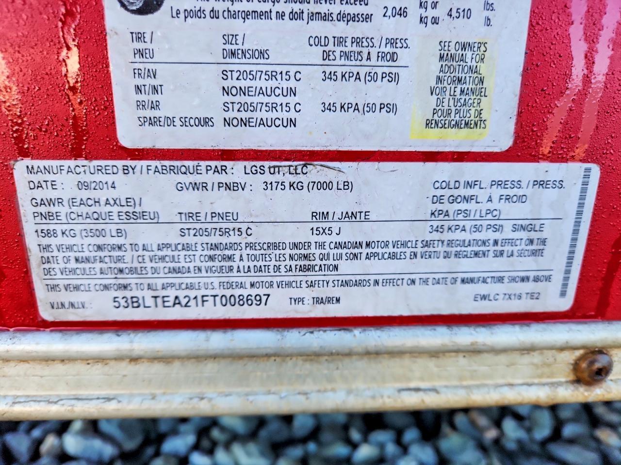 2015 Lgs Industries Trailers