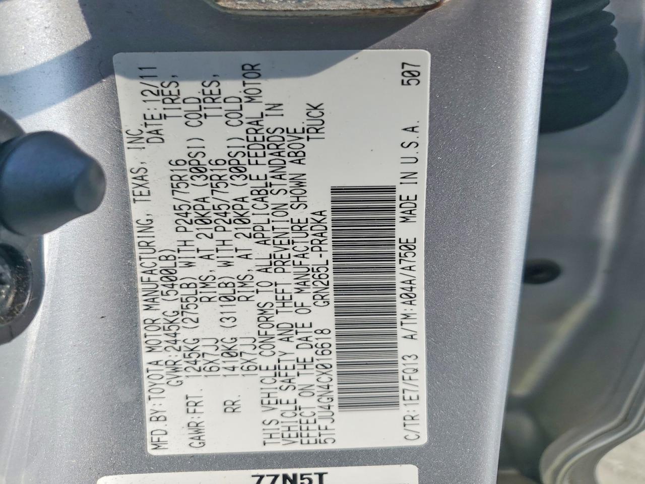 2012 Toyota Tacoma Prerunner V6