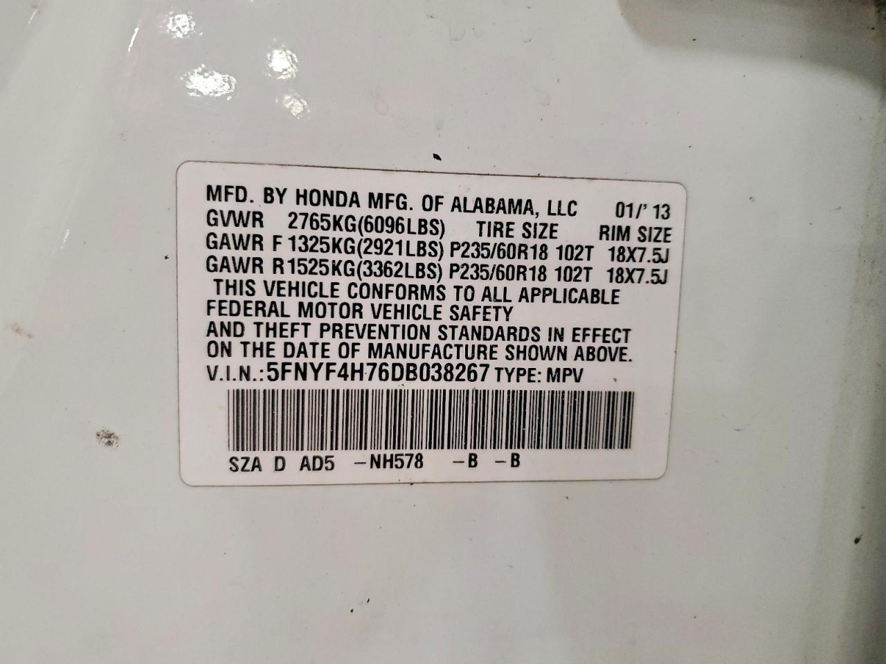 2013 Honda Pilot Exln