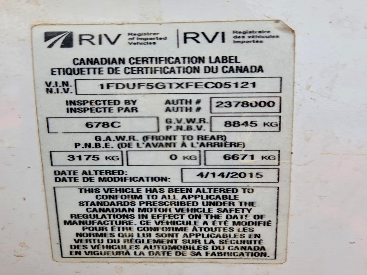 2015 Ford F550 Super Duty