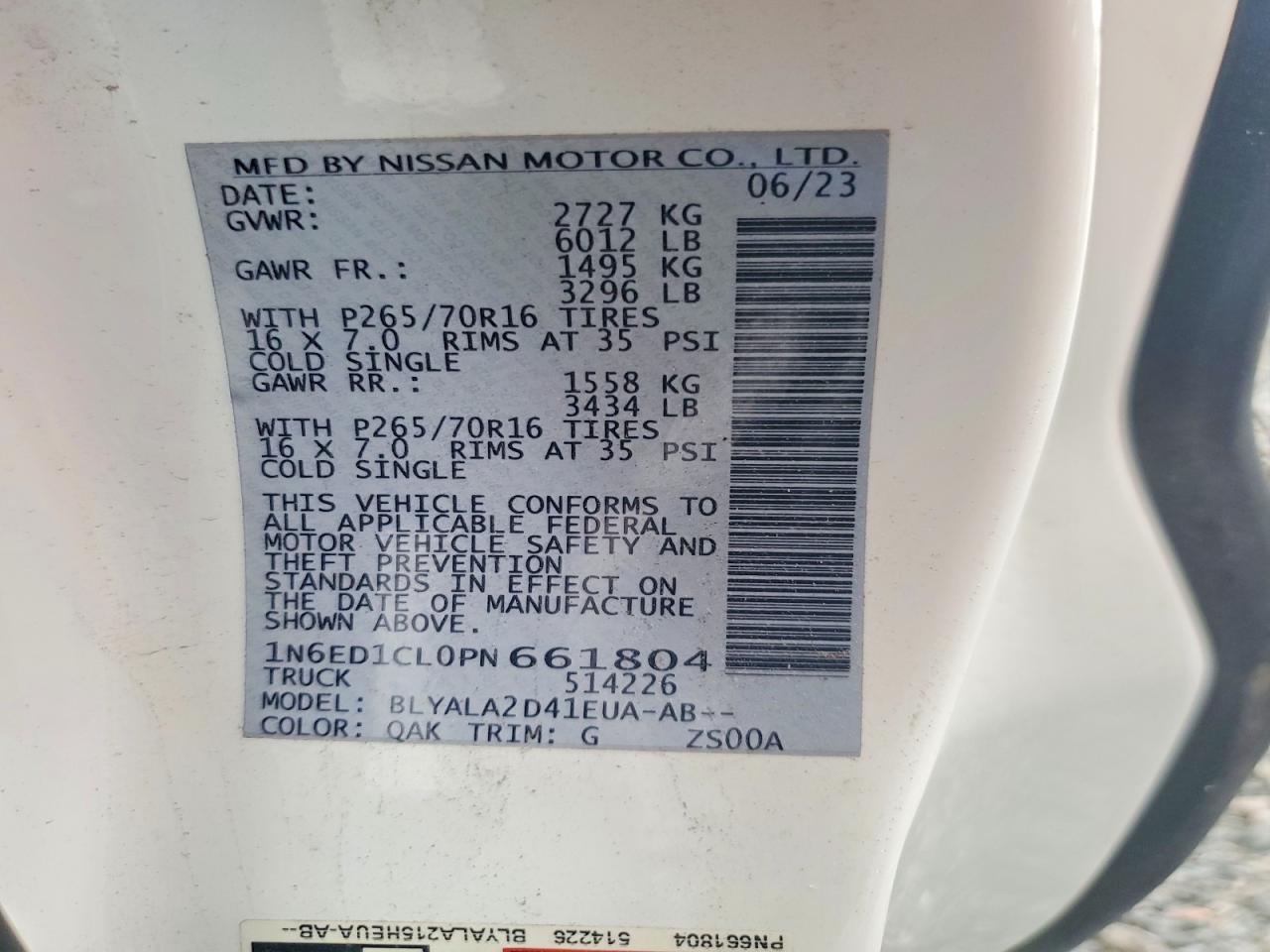 2023 Nissan Frontier S