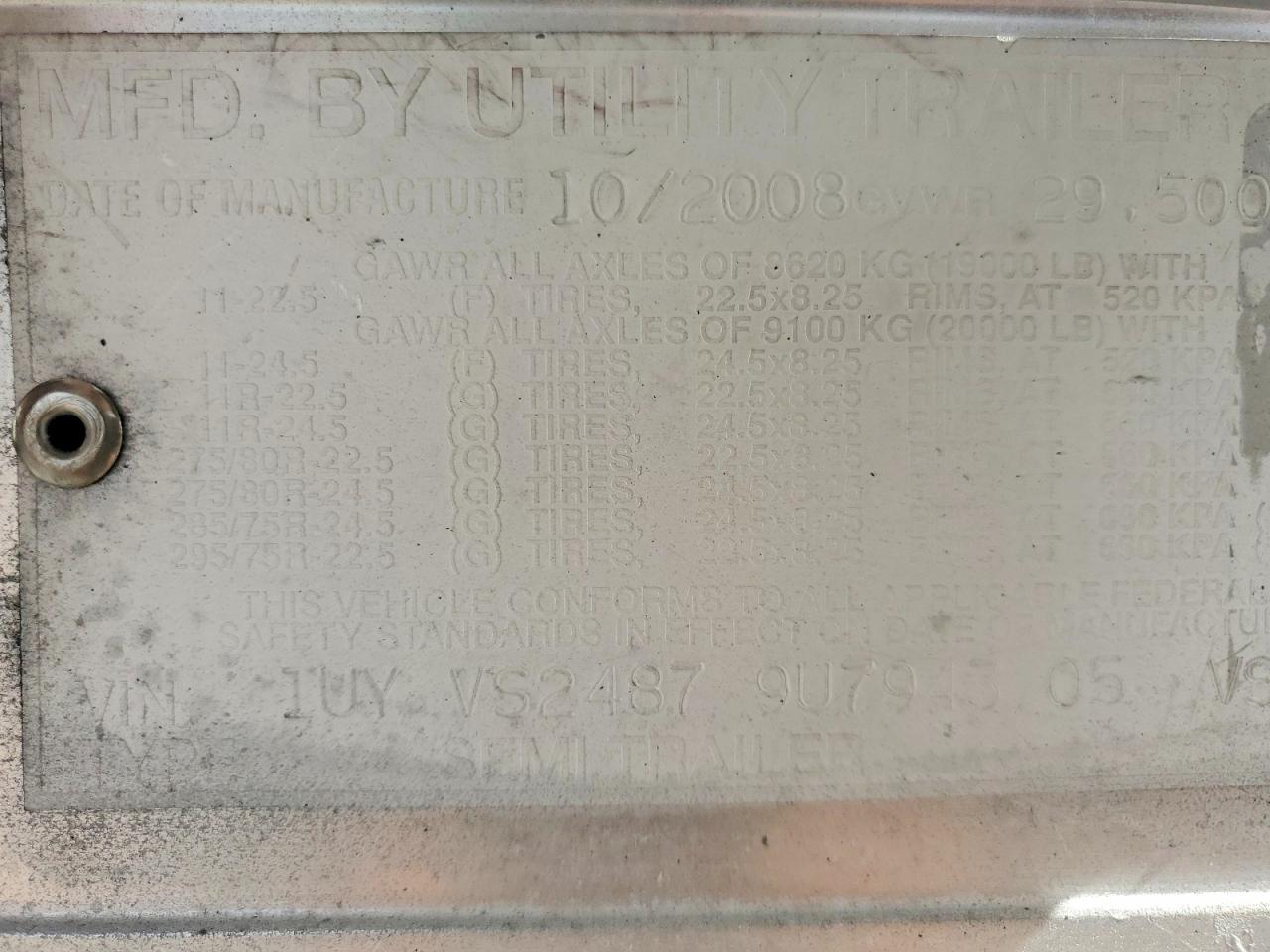 2009 Utility Refrigerated Van Trailer