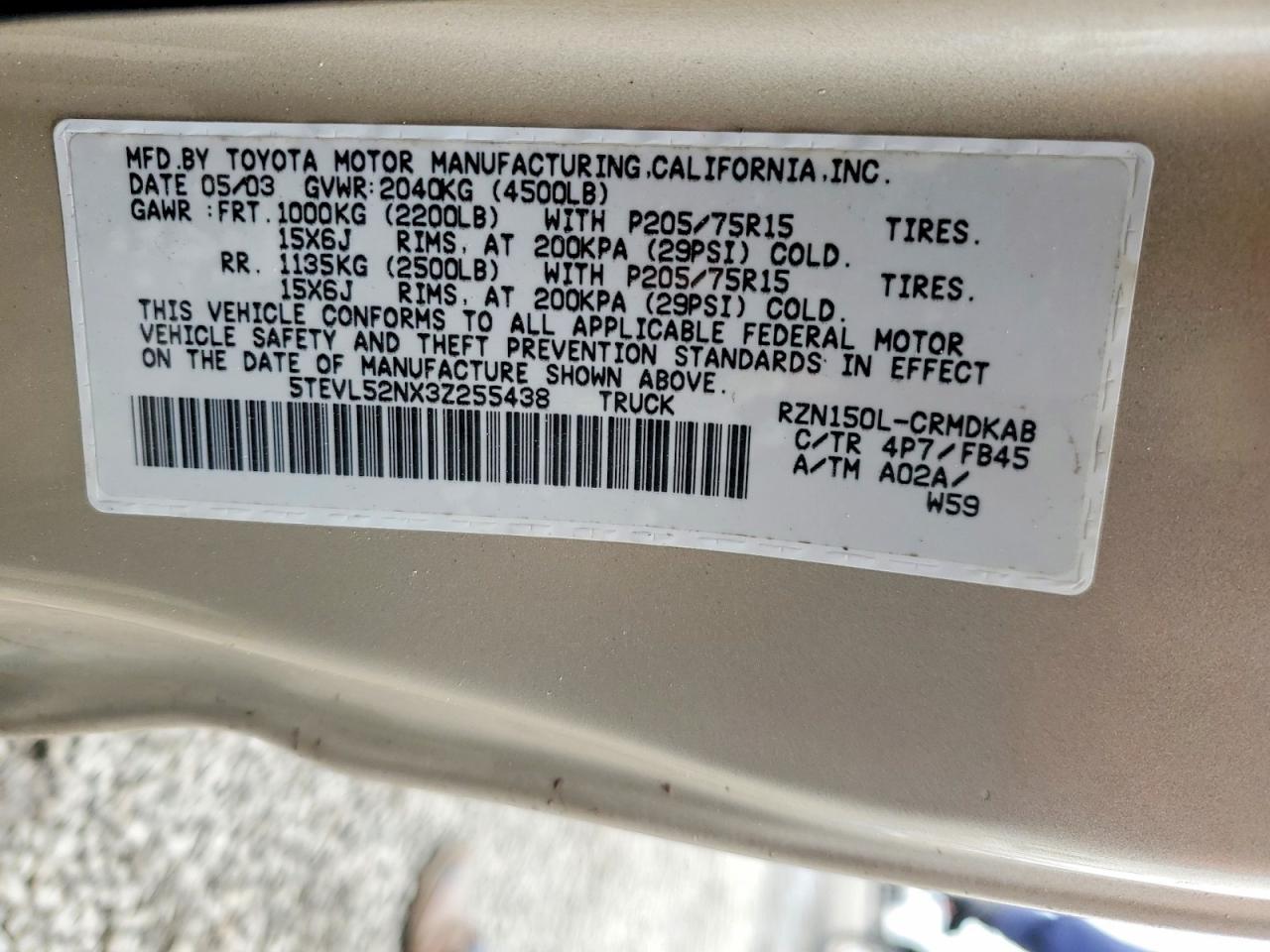 2003 Toyota Tacoma Base