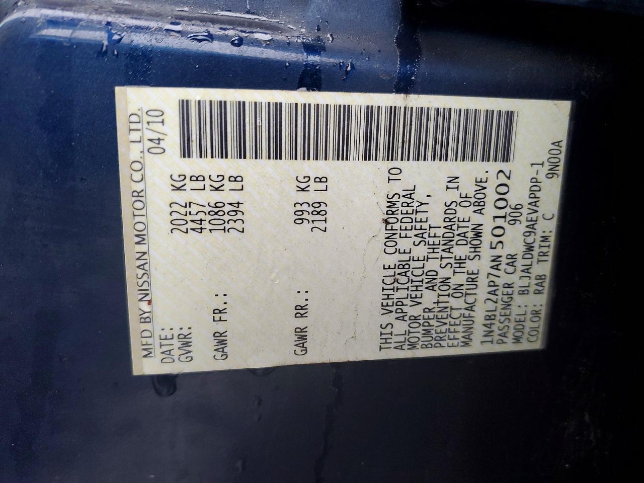 2010 Nissan Altima 3.5 sr