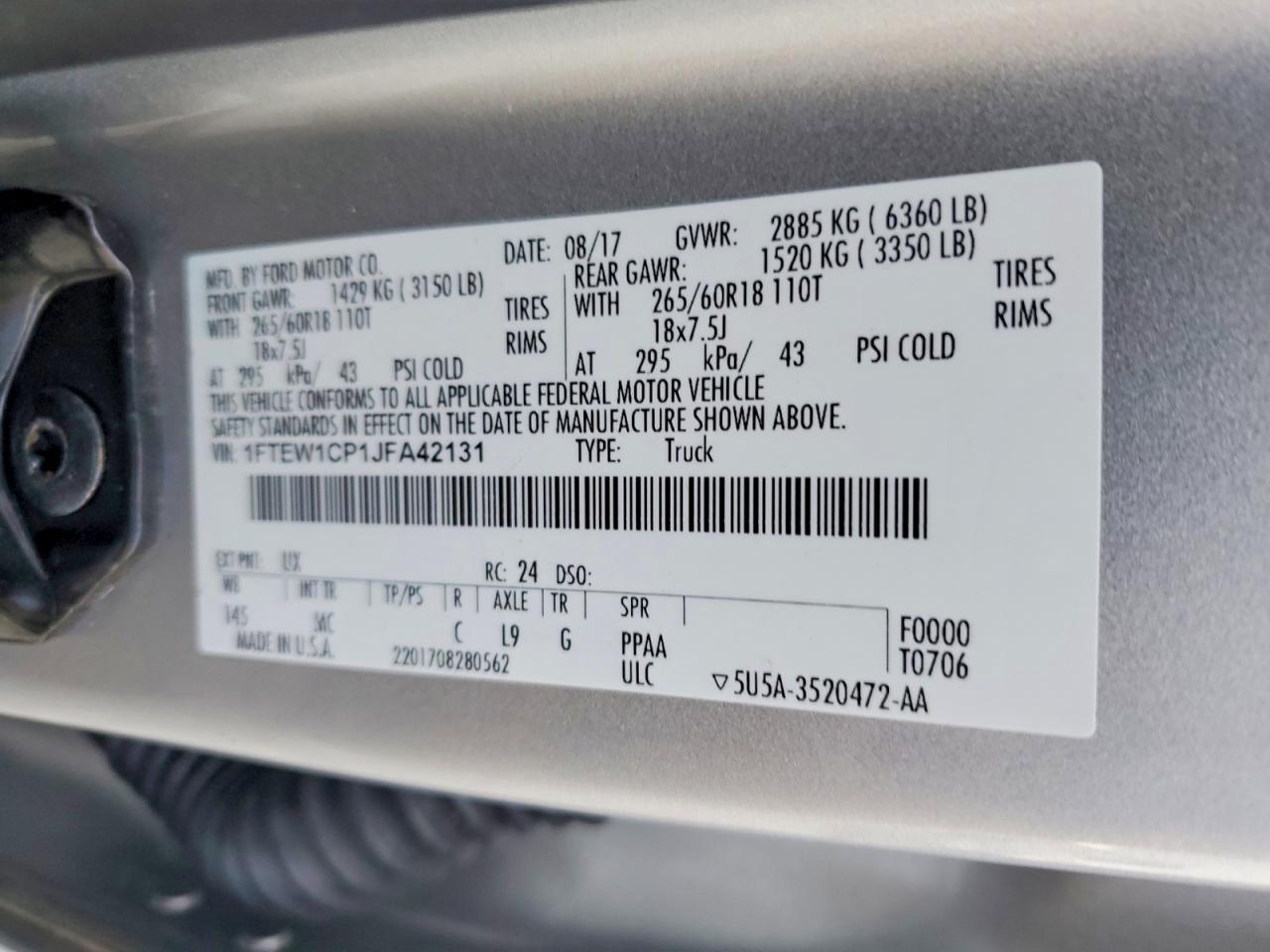 2018 Ford F150 Supercrew