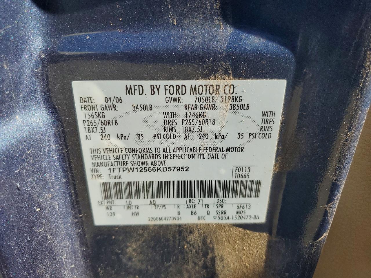 2006 Ford F150 Supercrew