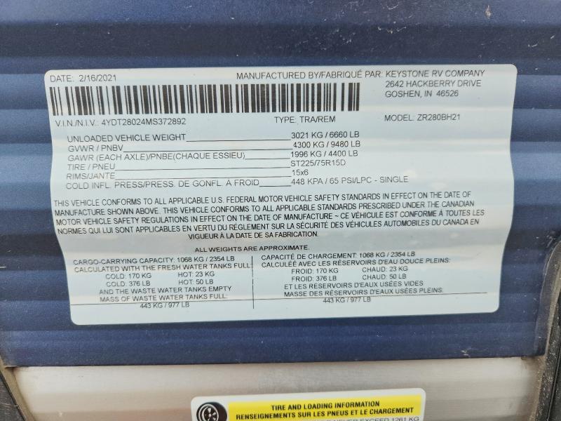 2021 Crossroads Zinger-camper