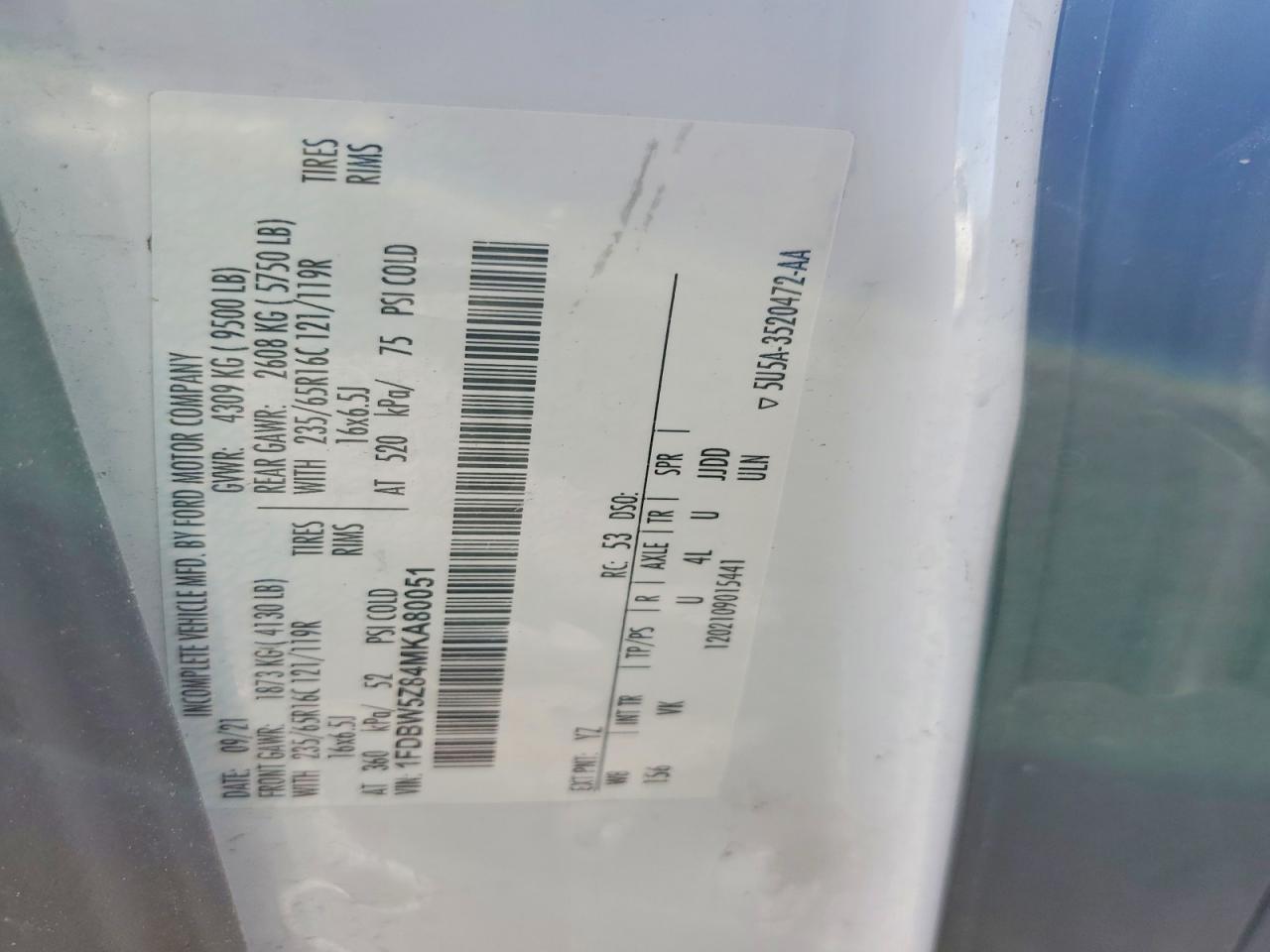 2021 Ford Transit Delivery Truck