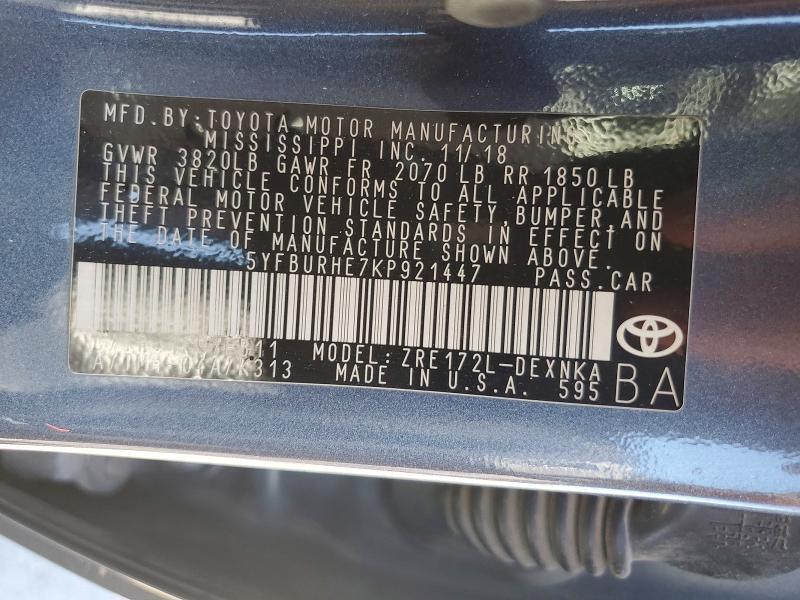 2019 Toyota Corolla le