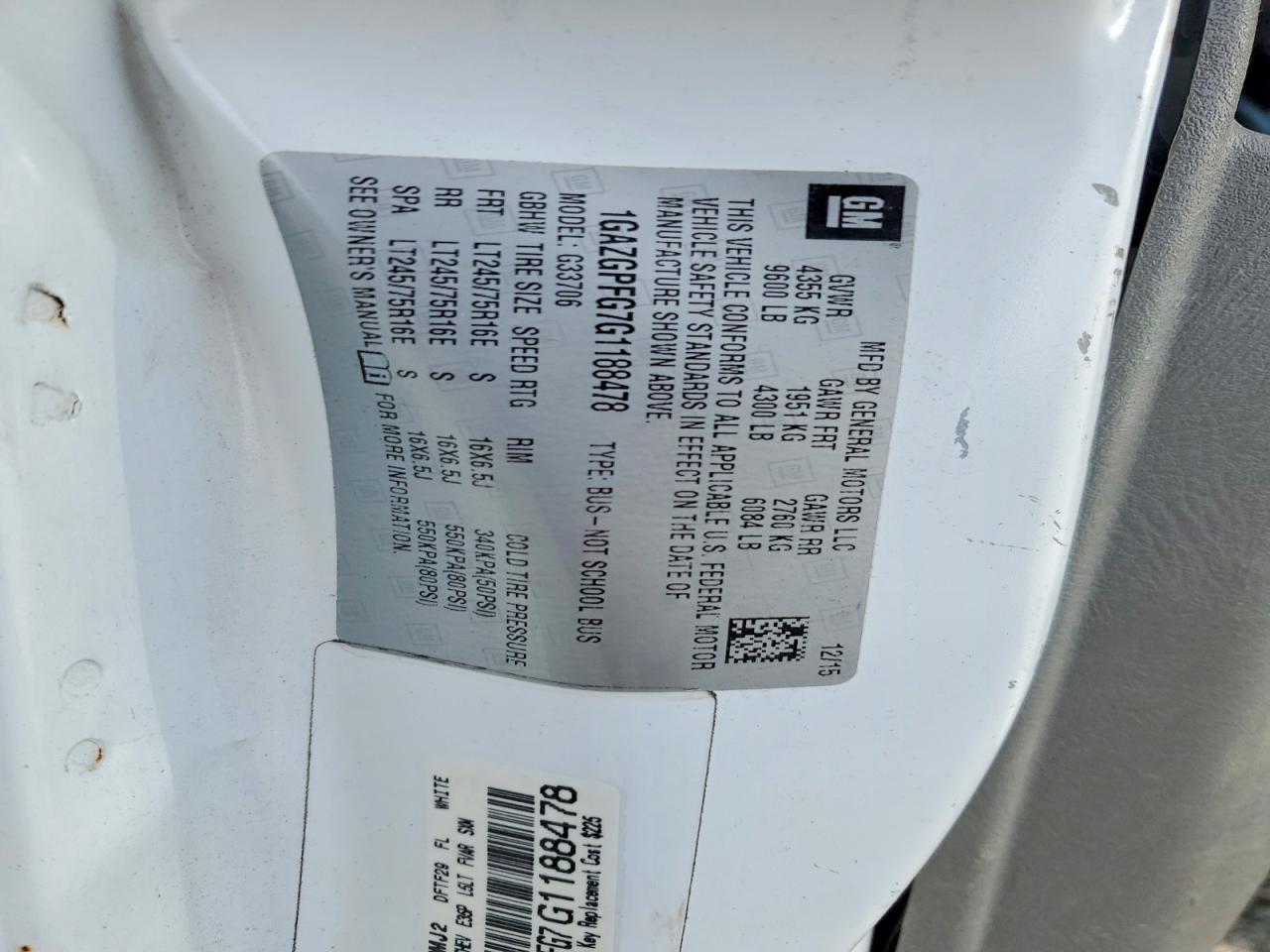 2016 Chevrolet Express G3500 LT