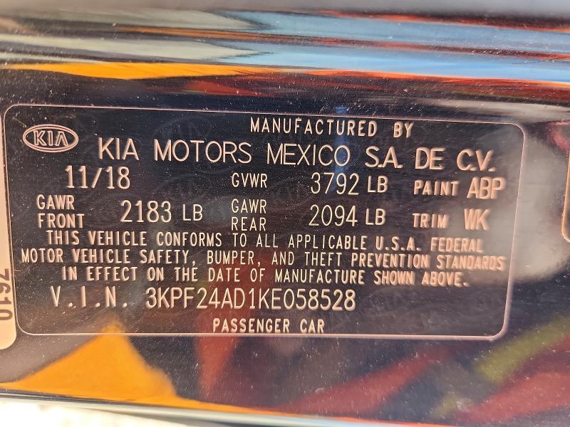 2019 KIA Forte lxs