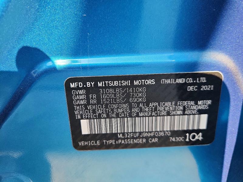 2022 Mitsubishi Mirage G4 es