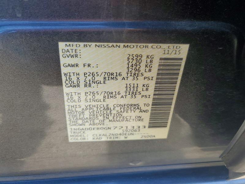 2016 Nissan Frontier SV