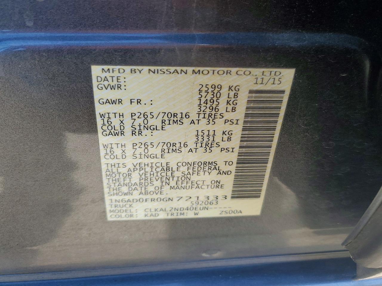 2016 Nissan Frontier SV