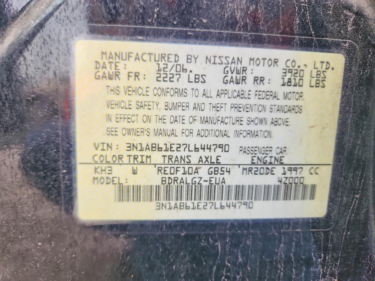 2007 Nissan Sentra 2.0