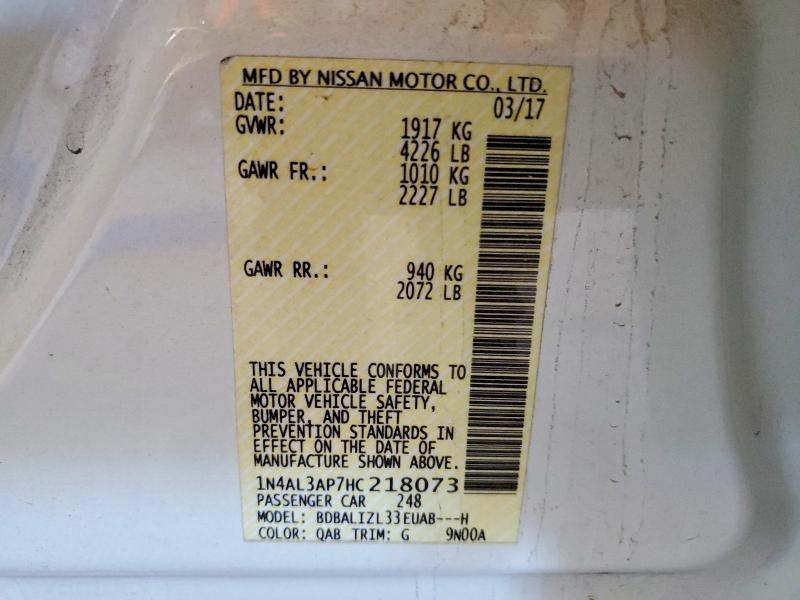 2017 Nissan Altima 2.5 sv