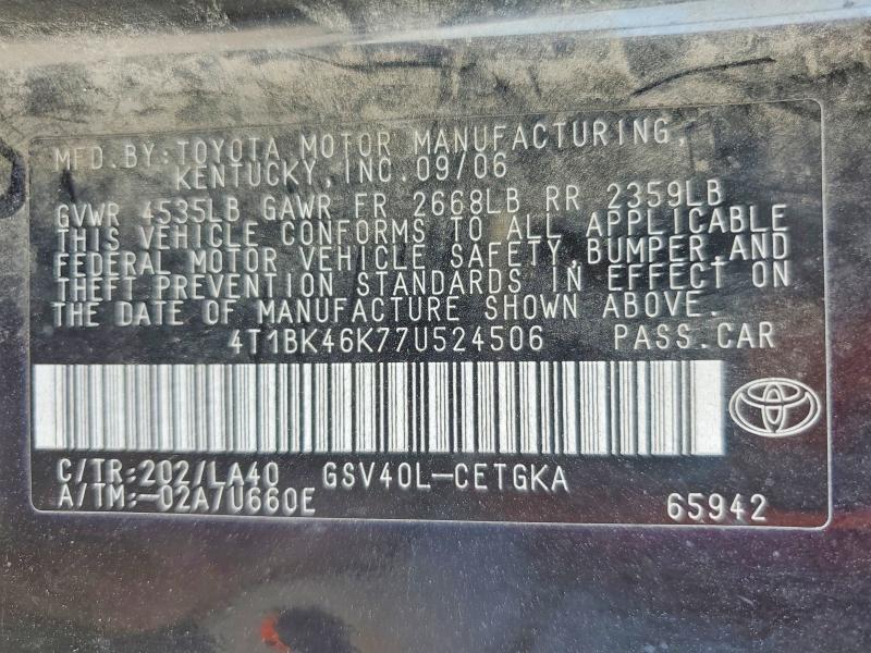 2007 Toyota Camry xle V6