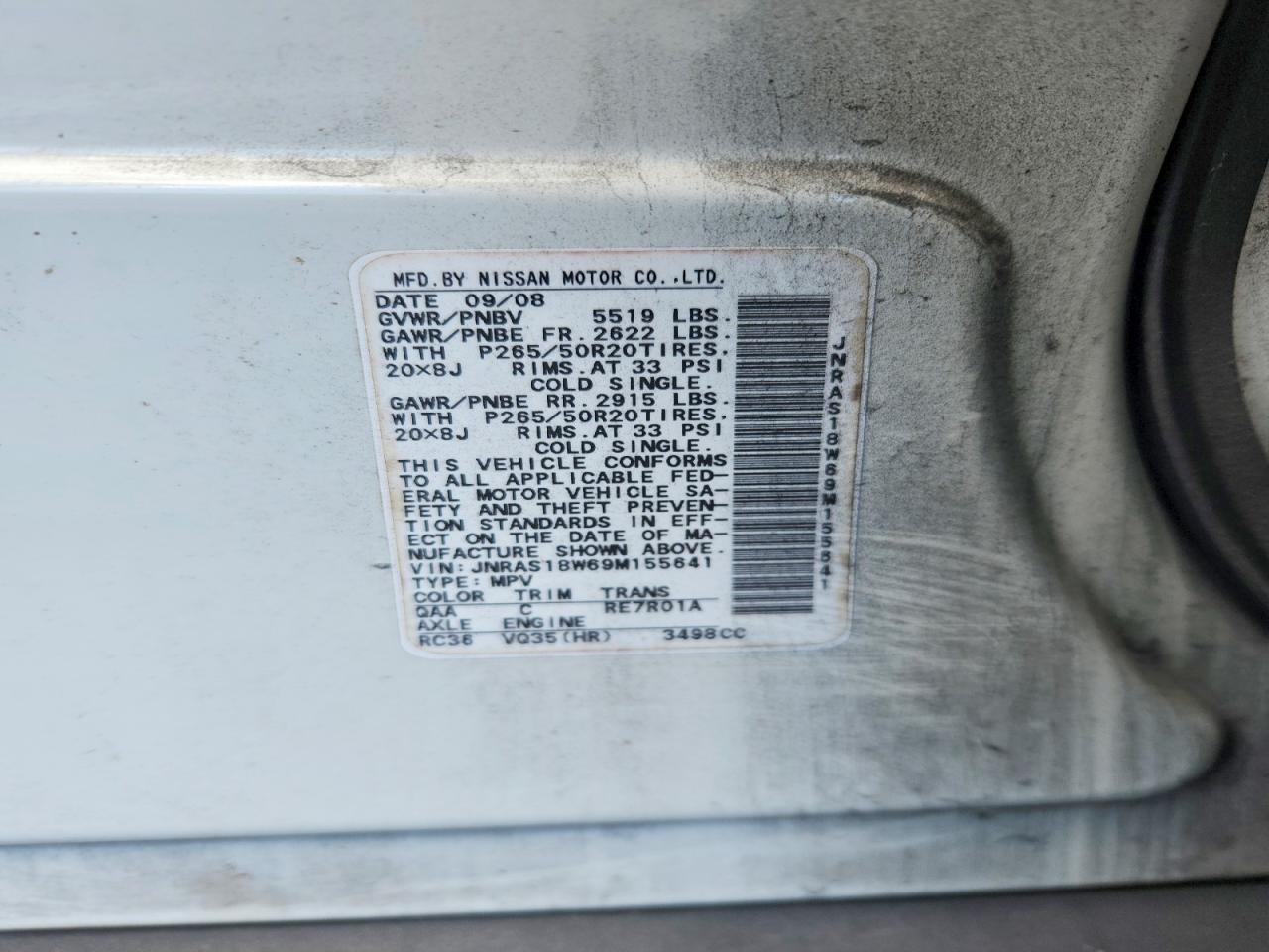 2009 Infiniti Fx35 Base